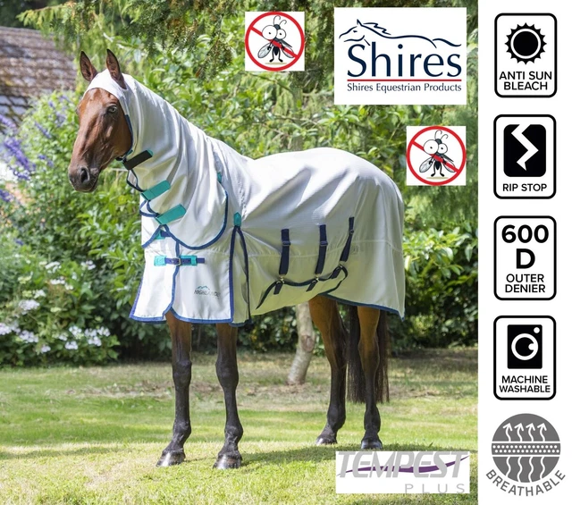 SWEET ITCH COMBO FLY RUG Shires Highlander  Plus Full Neck Breathable Horse Rug