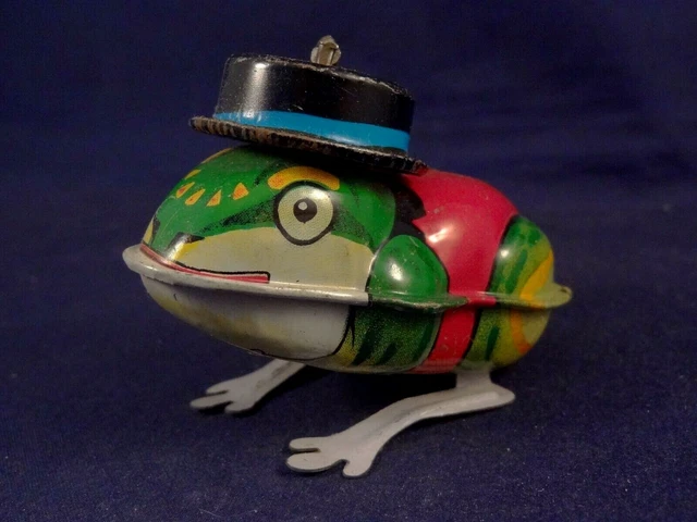 Ancien jouet tôle mécanique oiseau Perruche MTU KOREA années 60-70
