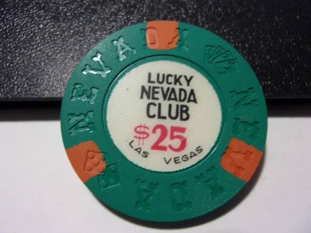 LUCKY NEVADA CLUB CASINO $25 hotel casino gaming poker chip - Las Vegas, NV