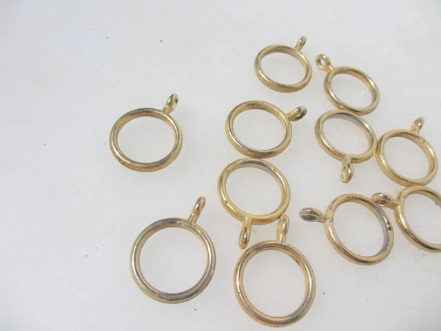 Gold Curtain Rings Victorian Holder Hangers Vintage x11 - 1.25"W Retro / Modern
