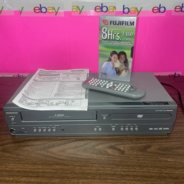 MAGNAVOX MWD2206 DVD VCR VHS Combo Player 4 HEAD Recorder With Remote