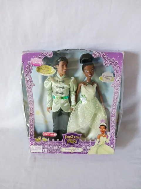 Disney Princess & the Frog Tiana & Prince Naveen Dolls Wedding Gift Set 2010 NEW