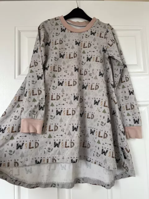 Jase And I Girls Grey Print Long Sleeve Sweater Dress Age 5-6 Yrs