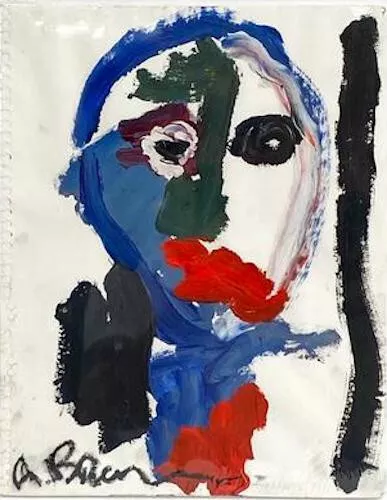 Outsider acrylic painting on paper by NYC Outsider artist Ross Brodar