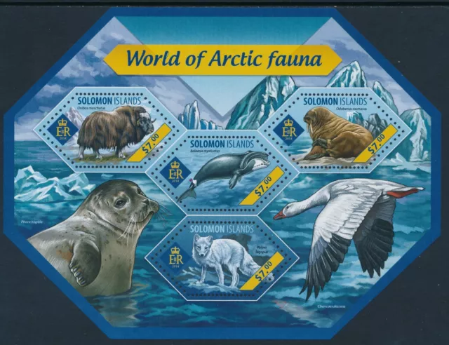 2014 Solomon Islands Arctic Fauna Mini Sheet (4 Stamp) Fine Mint Mnh