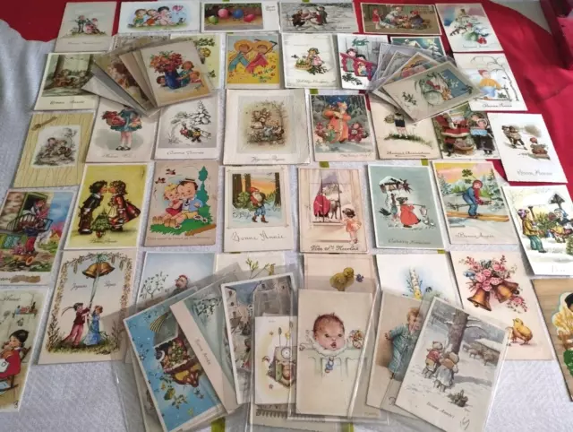 lot de 58 cartes postale Ancienne thèmes Enfant   voir photo  lot cpa
