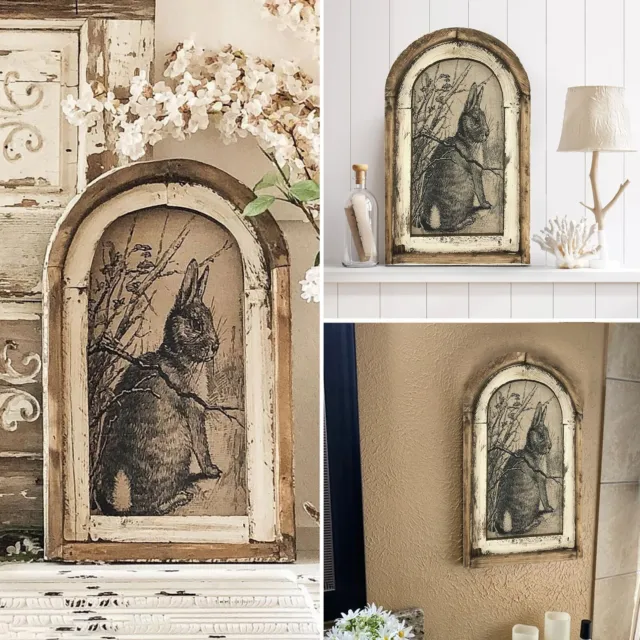 Rabbit Wall Art Rustic Farmhouses Decor Animal Pendant Decoration