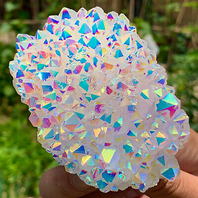 260G  Colorful Aura Quartz crystaTrtanium Bismuth silicon cluster Rainbow
