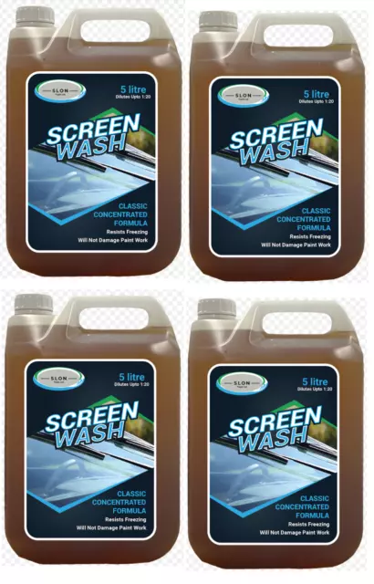Screenwash Concentrate 4 x 5 Litre (20L) Windscreen Washer All Season Vehicle