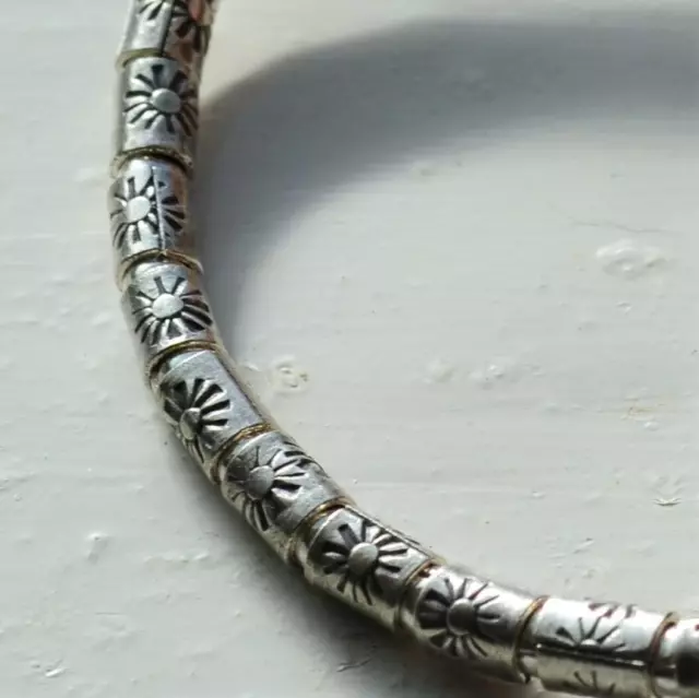 Beaded Stacker Bracelet Handmade Fair Trade Hill Tribe Silver 999 Secure Clasp