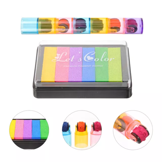 1 Set Kids Stamper with Ink Pad Painting Drawing Roller Graffiti Roller Stamp