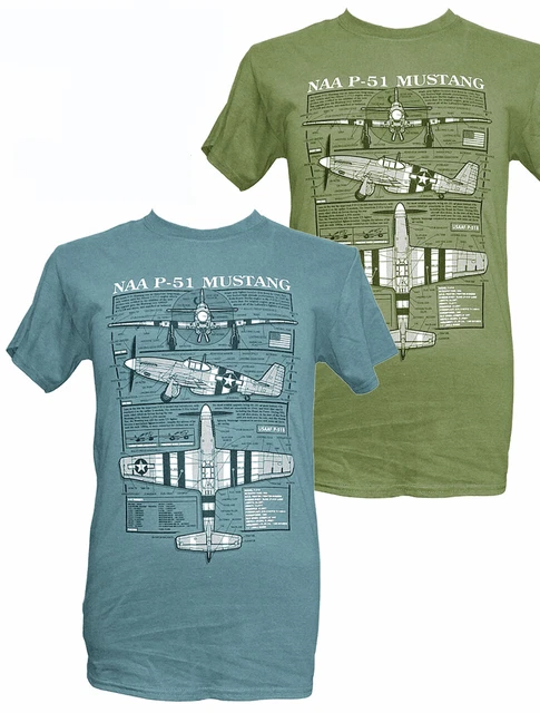 T-shirt P51 Mustang WW2 - Taille XXL/XXXL, Manches Courtes 100% Coton, Neuf Avec étiquettes