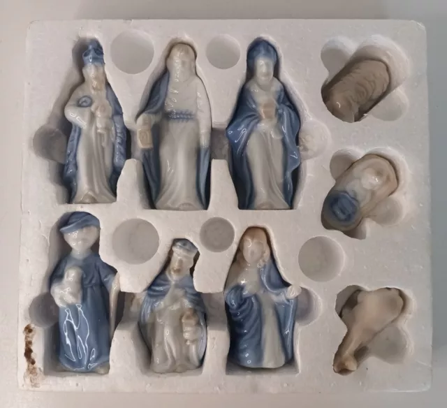 Vintage Fine China Nativity Set 9 Piece Made In Japan New