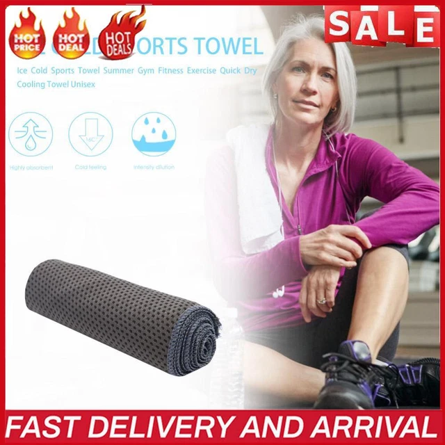 Ice Cold Towel Summer Outdoor Fitness Quick Dry Cooling Towel (Dark Grey)