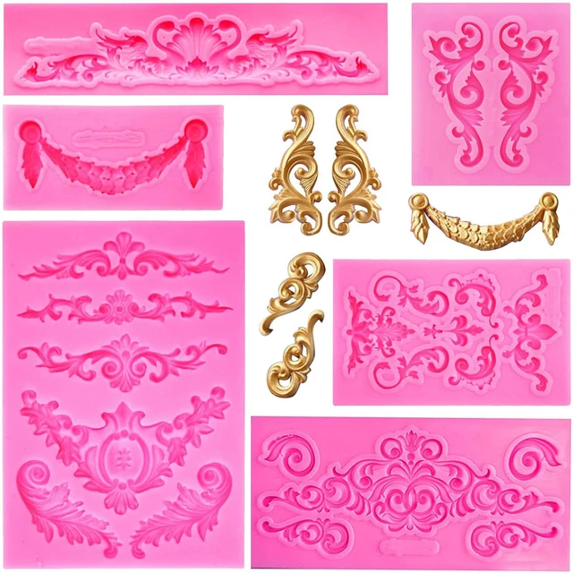 6 Pezzi Stampo in Silicone Fondente, Decorazione Torta Al Cioccolato Stampi, DIY