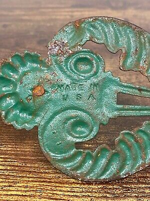 VTG Estate Cast Iron Green Receipt Clothing Hook Made in USA! 160 3