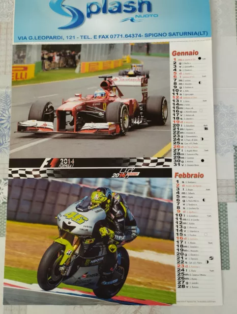Calendario F1 Gp1 2014 Auto Moto Formula 1 Da Parete