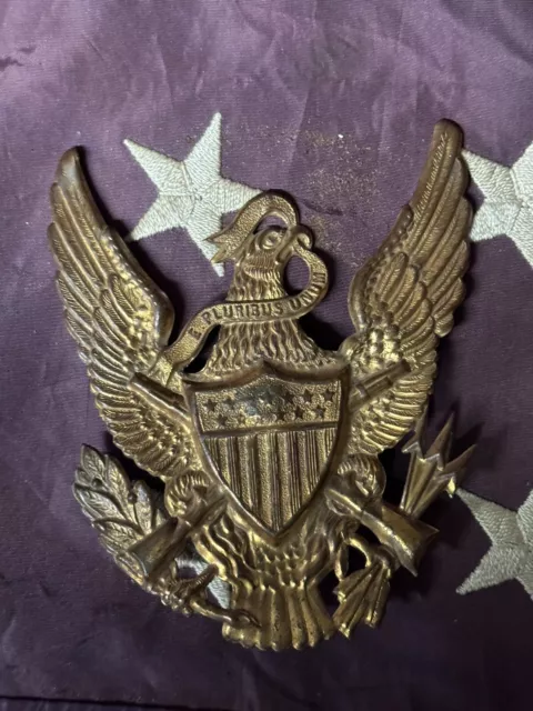 Rare Indian War M1872 Custer Era Shako Cap Eagle Badge