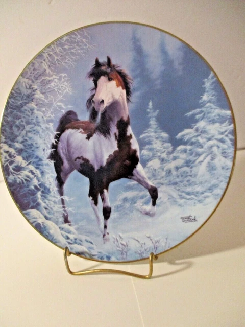 Collector's Plate Winter Renegade 1992 Hamilton Collection Horse Chuck Dehaan