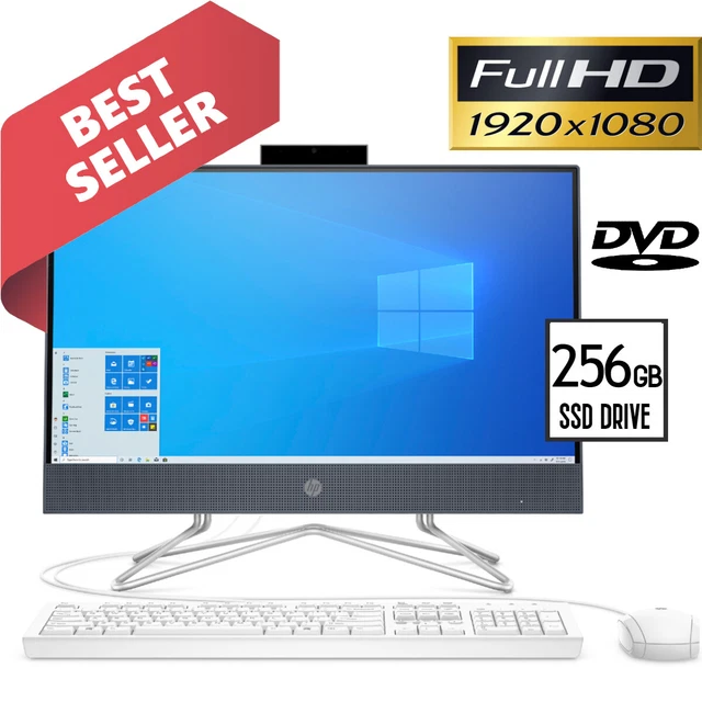 HP ALL-IN-ONE COMPUTER 22” Full-HD Display Intel 3.20GHz 4GB 256GB SSD  Drive BT EUR 1.066,00 - PicClick FR