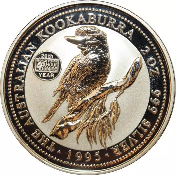 O7741 Australia 2 dollars Elisabeth II Koobaburra 1995 2oz 999% Silver PF