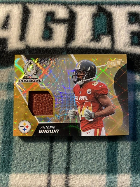 Antonio Brown 09/11 Game Used Ball Patch 2018 Panini Day Gold Prizm /11 Steelers