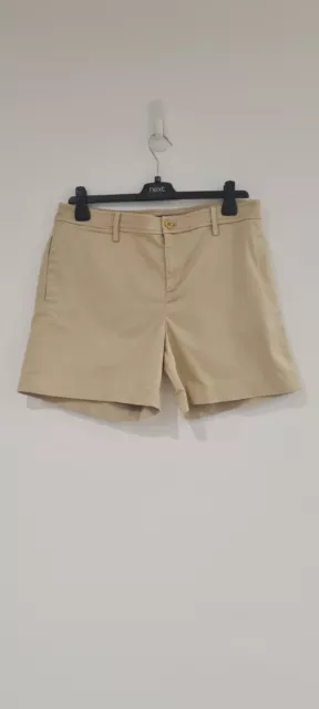 Lauren Ralph Lauren Womens Cream Shorts Summer Belt Loops Button Pockets-Size 10