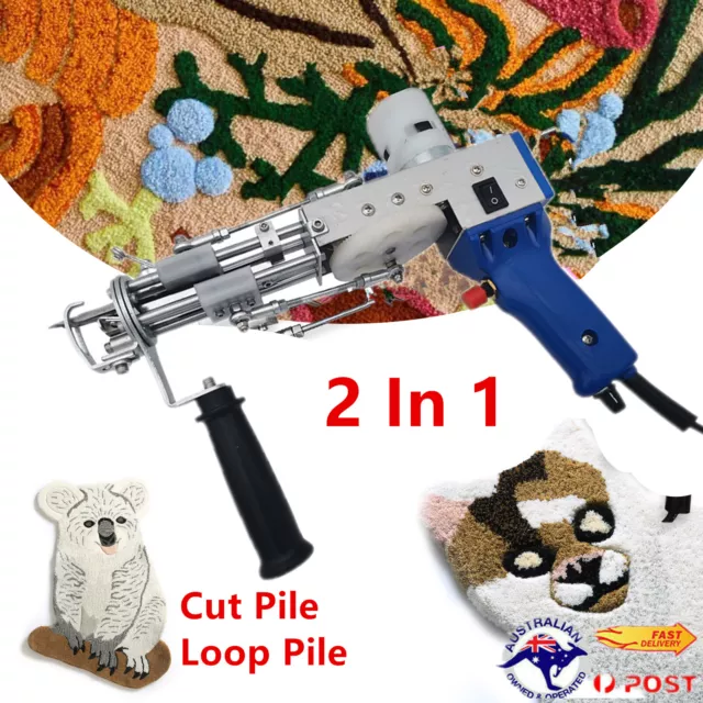 Tufting Gun Kit Cut Pile Rug Tufting Gun Electric Carpet Weaving Machine  High Speed Carpet Tufting Gun Handheld Knitting Rug Gun with Wool and  Tufting