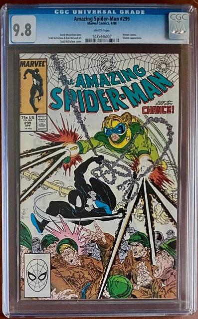 Amazing Spider-Man #299 CGC 9.8 Venom App Todd McFarlane Art White Pages