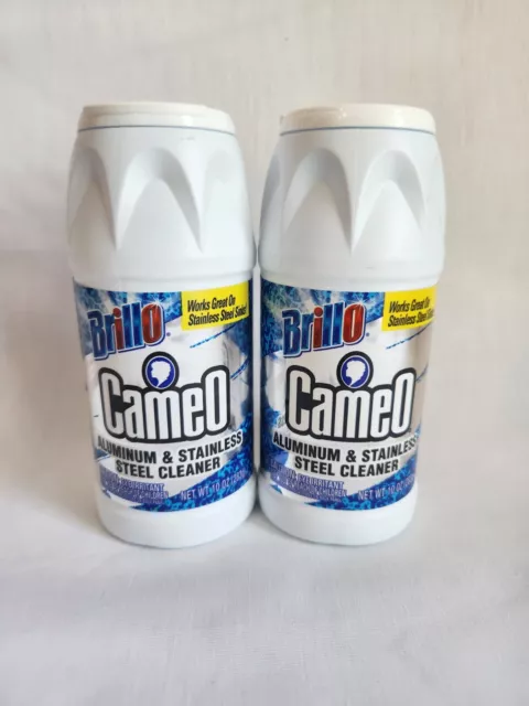 (2) 10 oz (OLD FORMULA) Brillo Cameo Aluminum & Stainless Steel Cleaner
