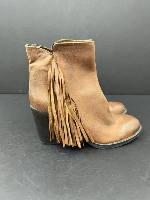 Steve Madden Boots Women’s 11 Brown Woodstock Fringe Leather NWOB