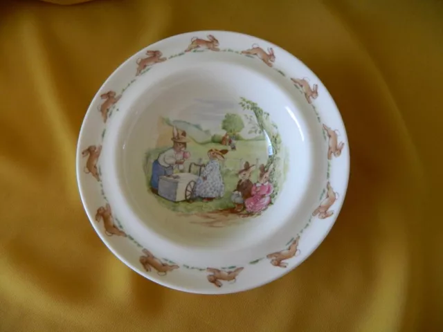 Cereal Bowl Plate Royal Doulton BUNNYKINS Ice Cream  Porcelain 1988 Made England