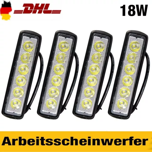 LED Arbeitsscheinwerfer Beleuchtung Rückleuchten Scheinwerfer 4X 18W 12V Auto DE