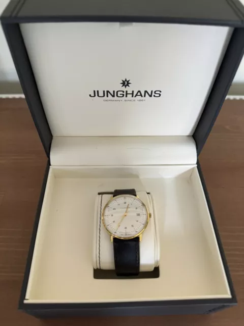 Junghans Max Bill Stainless  (Gold PVD)  Quartz Watch 38mm Brown Leather strap