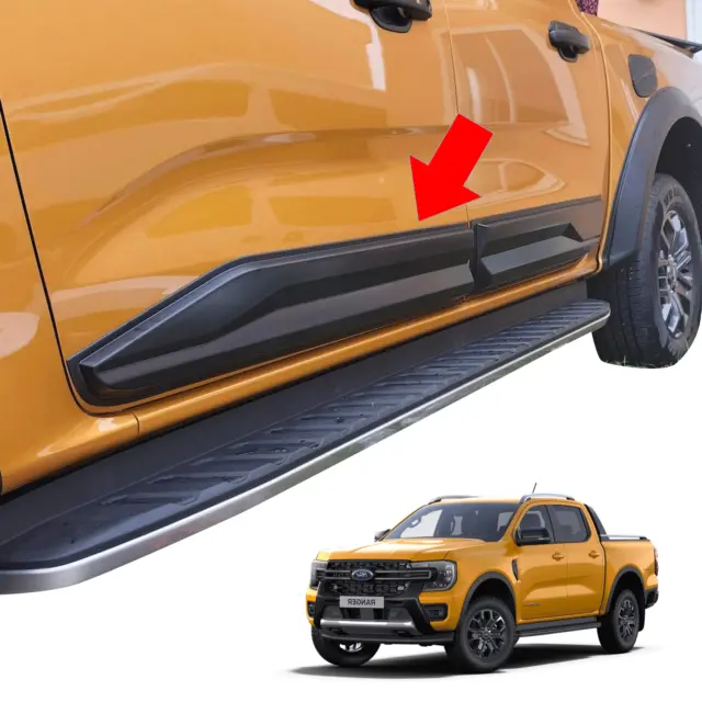SIDE BODY DOOR Cladding Trim for Ford Ranger Raptor 2023-2024 T9 Double Cab  £98.99 - PicClick UK