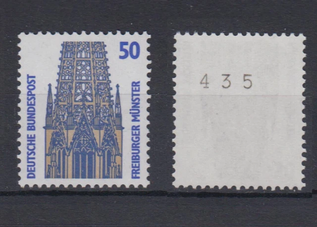 Bund 1340 A u RM mit ungerader Nummer SWK 50 Pf postfrisch gelbe Gummierung