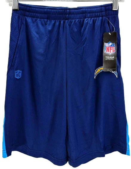 Team Apparel Boys San Diego Chargers Phantom Performance  Shorts-Blue, Medium