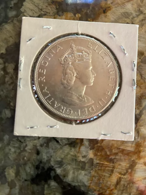 1964 Bermuda Silver Crown UNC, Queen Elizabeth II, UK Royal Mint