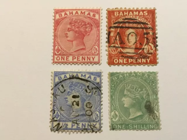 old stamps  BAHAMAS  x  4 QV