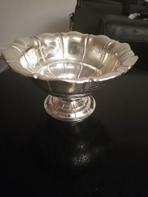 Solid Silver Masonic Fruit Bowl 835 S, dated 30.04. 1932, inscribed