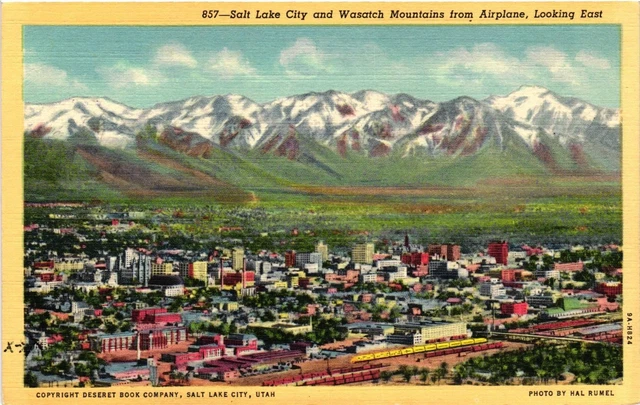 Vintage Postcard- WASATCH MOUNTAINS, SALT LAKE CITY, UT.