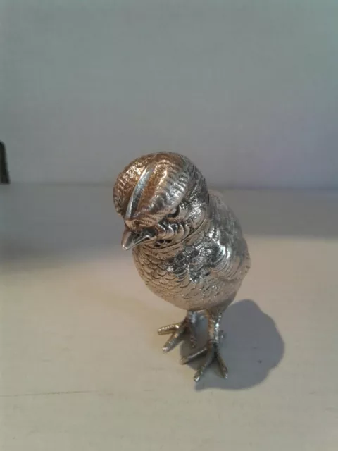 Antique Novelty Solid Sterling Silver Chick Pepper 1883