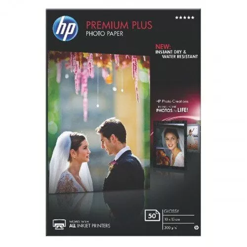 HP Premium Plus Hochglanz Fotopapier 50 Blatt (10x15 cm) 300g/m2