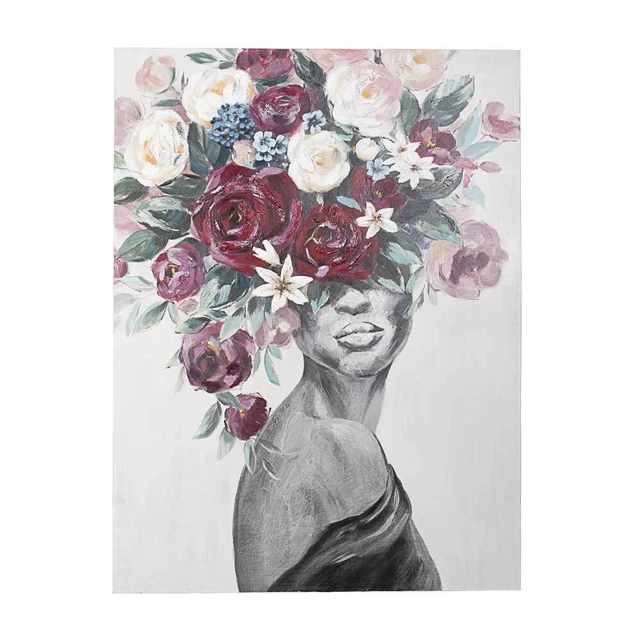 BIZZOTTO - Quadro Dipinto a Olio Village Fiori Donna 90x120cm 0240660