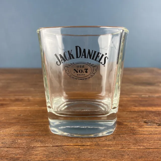 Jack Daniels Old No 7 Brand Whiskey Tumbler Square Cubic Drinking Short Glass