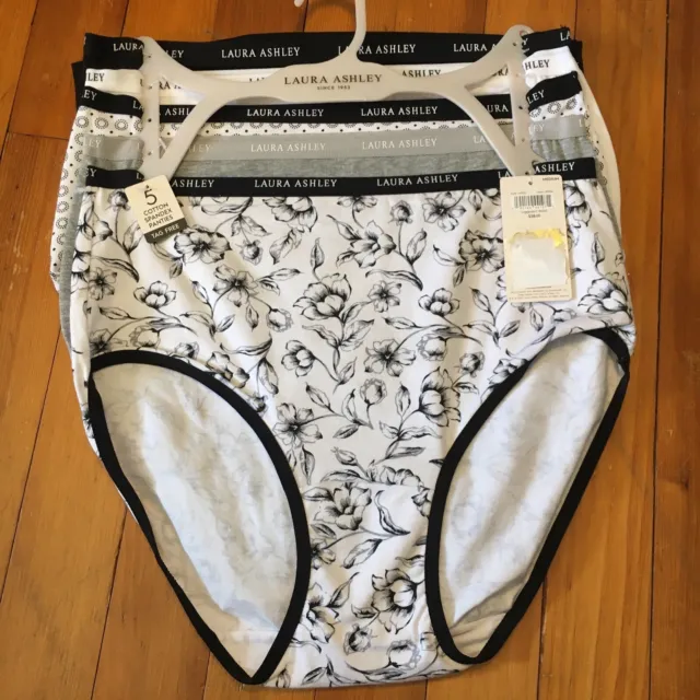 LAURA ASHLEY WOMEN'S Panties Sz Medium Multi Colors Pkg/5 Briefs 95%  Organic £35.80 - PicClick UK