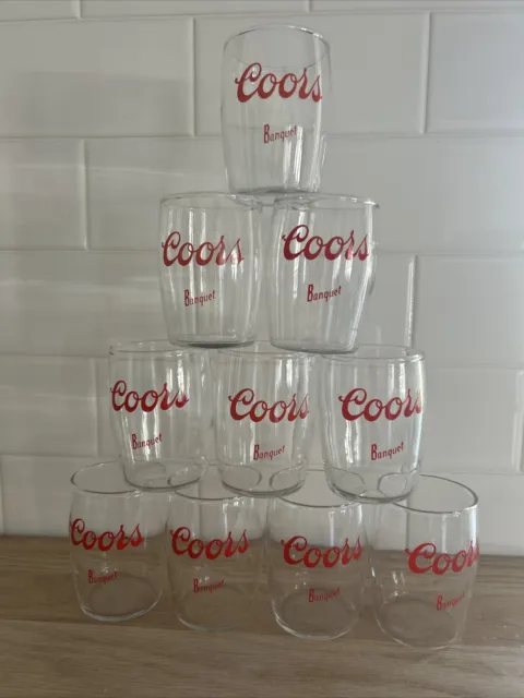 vintage coors banquet beer tasting glasses Set of 10