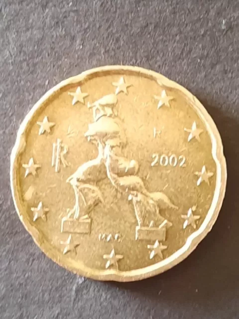 Piece de 20 centimes euro italie 2002 rare