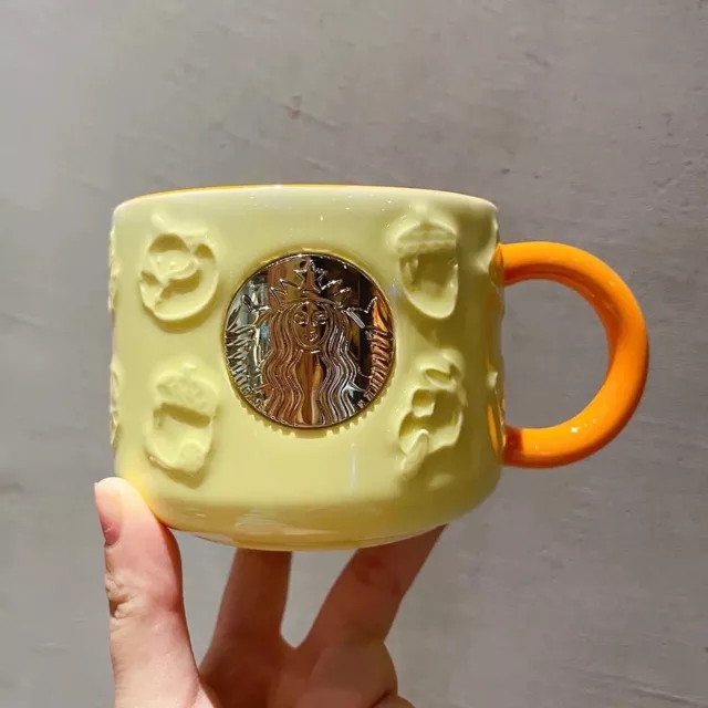 Starbucks Mugs Autumn Maple Leaf Coffee mug Acorn Rabbit Relief Ceramic Cup Gift