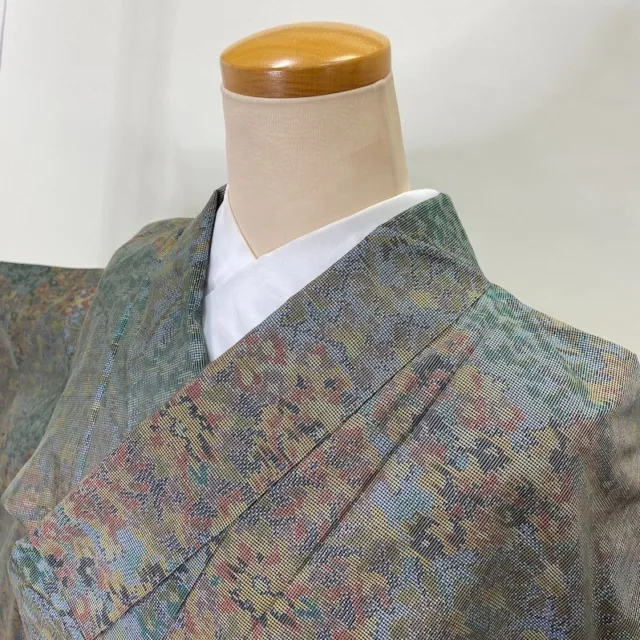 Oshima Tsumugi VINTAGE Japanese Kimono Silk tumugi ANTIQUE LADIES KIMONO 1732